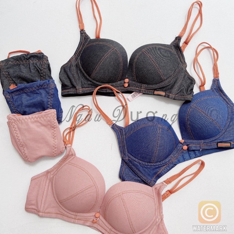 Set đồ lót, bộ đồ lót nữ su thun cúp ngực không gọng - SL005