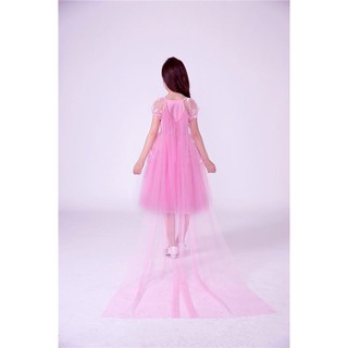 (xả) (thanh lý) Váy Elsa kèm tà 2 màu xanh và hồng (Sz: 100 - 140)
