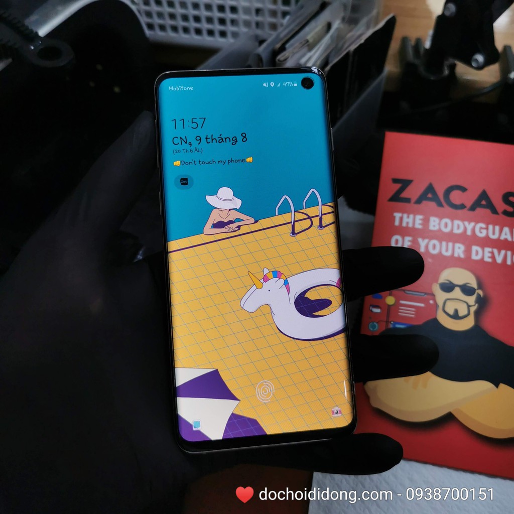 Dán cường lực chống nhìn trộm Samsung S10 Zacase keo UV cao cấp
