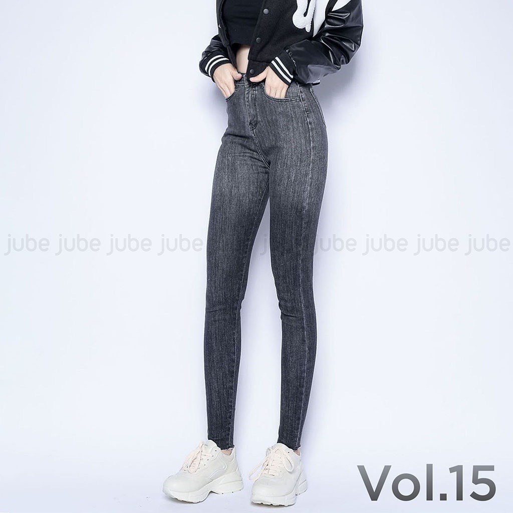 Quần Jeans Skiny Nữ Loang cạp cao  Dáng Ôm Trơn 2 Màu Siêu Ngầu