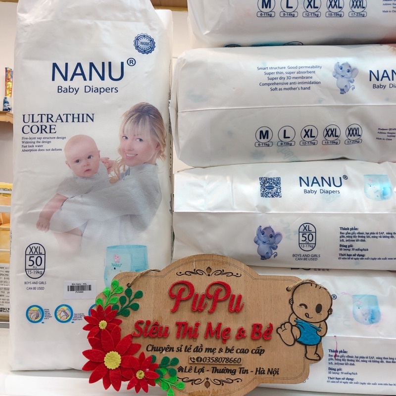 [XUẤT NHẬT] Bỉm Quần Nanu Đủ Size Cho Bé Bịch 50 miếng M50/L50/XL50/XXL50