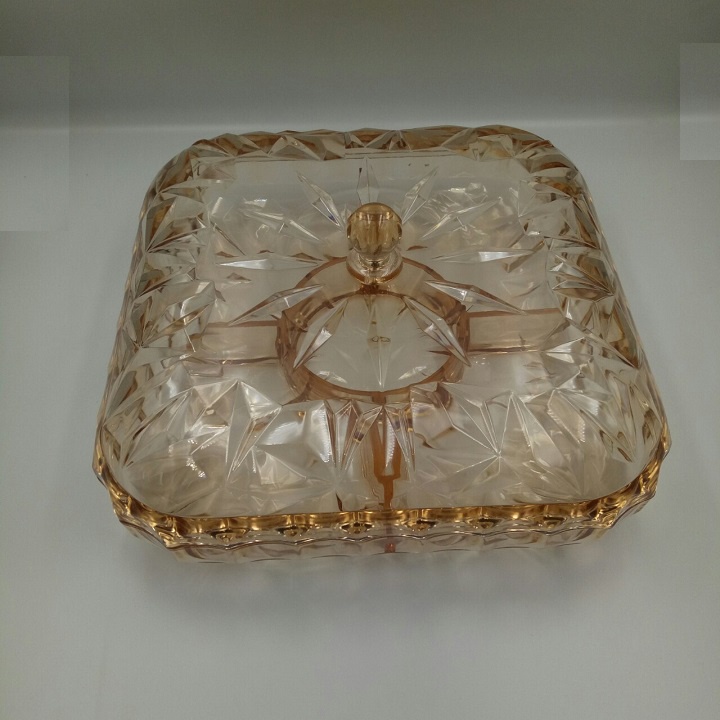 Khay đựng mứt, bánh kẹo, nhựa pha lê cao cấp 35 cm