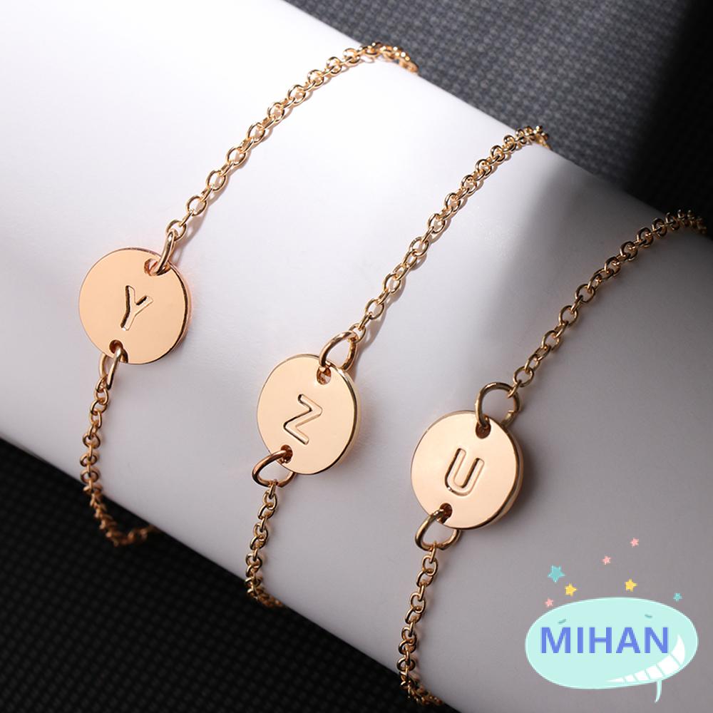 Vòng Tay Đính 26 Chữ Cái Thời Trang Cho Nữ Mihan1