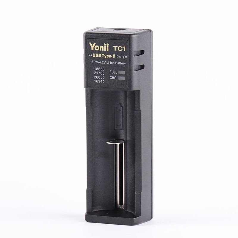 Bộ Sạc Pin Loại C 2A Yonii TC1 Cho Pin 18650 26650 21700 14500 18350 20350
