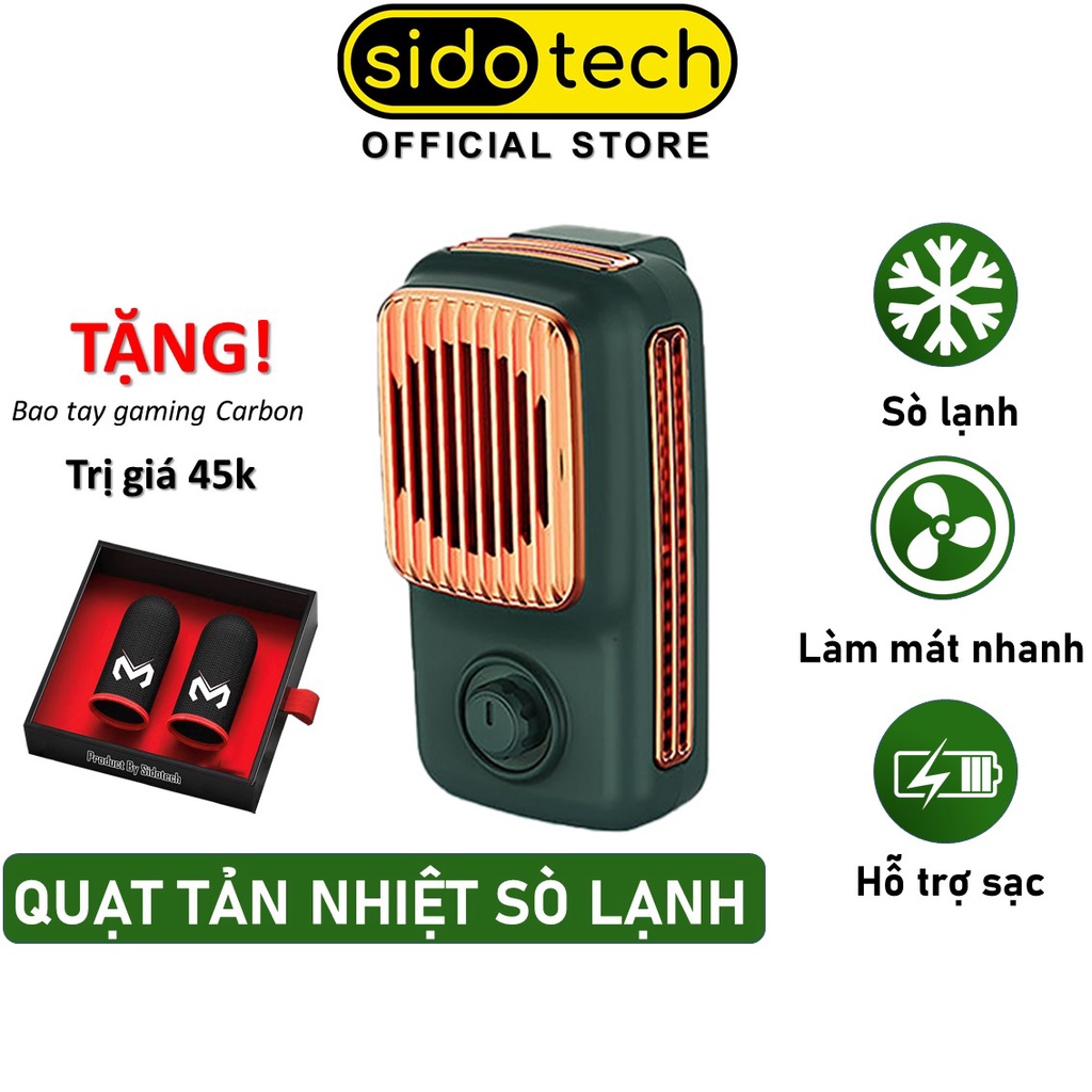 Quạt tản nhiệt điện thoại SIDOTECH MEMO DL03 Sò lạnh Led RGB Esport hạ nhiệt nhanh giảm giật lag tăng tuổi thọ pin