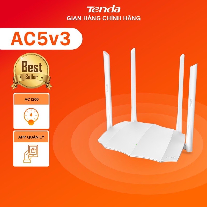 Router wifi Tenda AC5 AC1200 - Hàng Chính Hãng