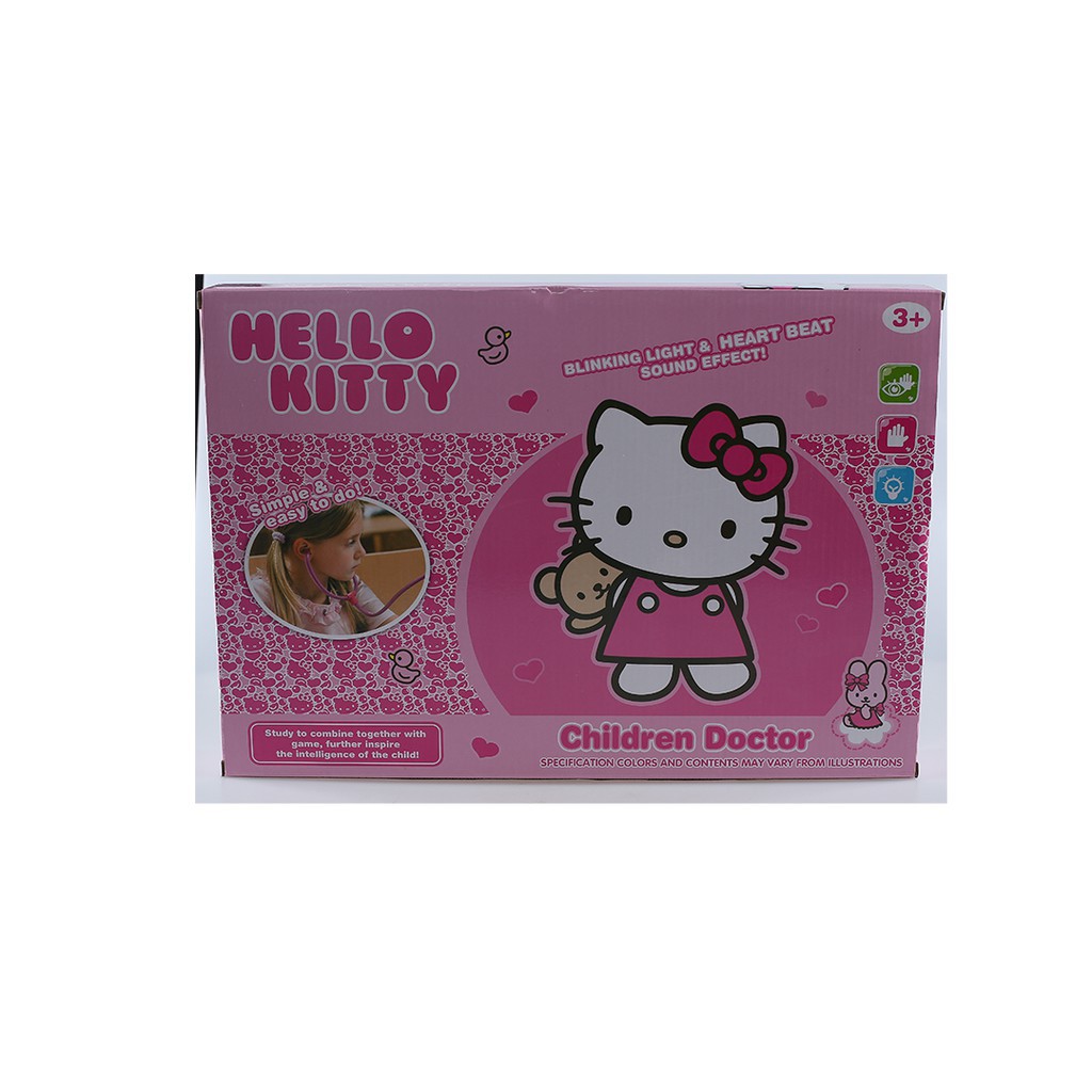 Đồ chơi bác sỹ 16 chi tiết (có tai nghe bác sĩ) kiểu mèo Hello Kitty đáng yêu có sử dụng pin , phát tiếng sinh động