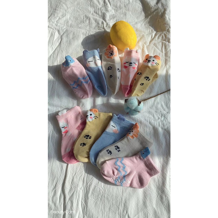 Set 5 đôi tất chống trượt cho bé Jasmine Baby nhiều màu