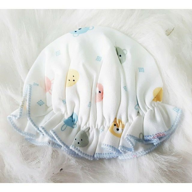 Mũ bèo thun cotton mềm mại cho bé 0_3m, Nón bèo sơ sinh đáng yêu cho bé gái - 2X MART