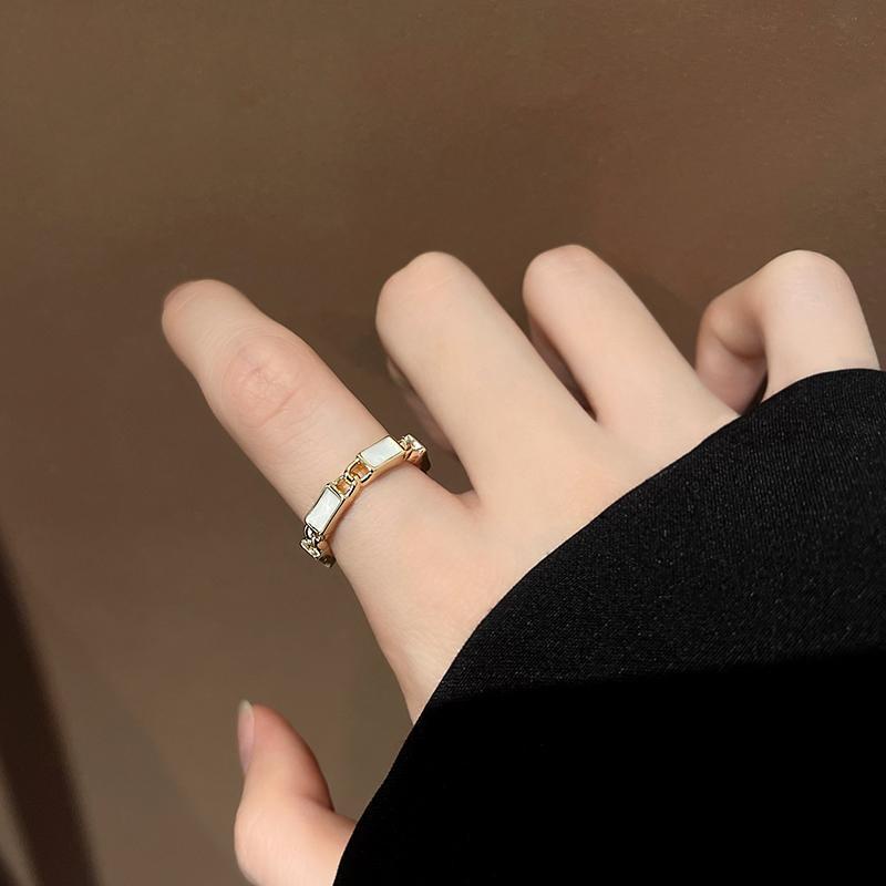 Nhẫn Hở Đính Đá zircon Phong Cách Cổ Điển Sang Trọng Thời Trang Cho Nữ