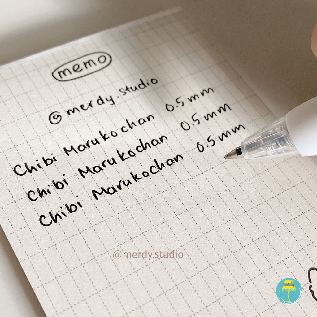 Bút bấm Chibi Maruko-chan mực đen ngòi 0.5mm