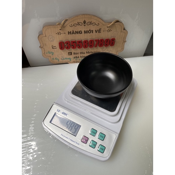 Bát ăn cơm đen nhám 11cm Melamine