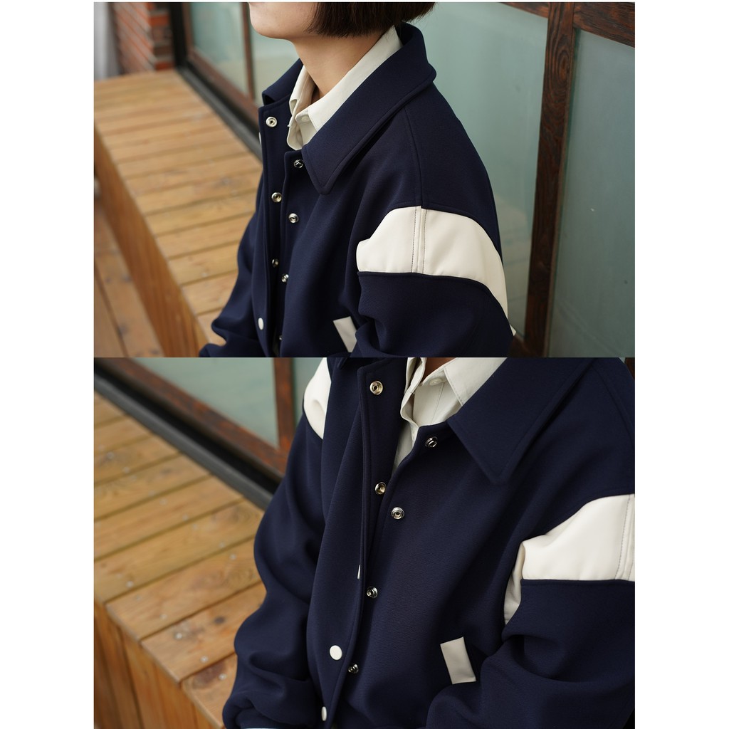 [gwilee] color block baseball jumper - áo khoác bomber nữ ( áo khoác bóng chày)