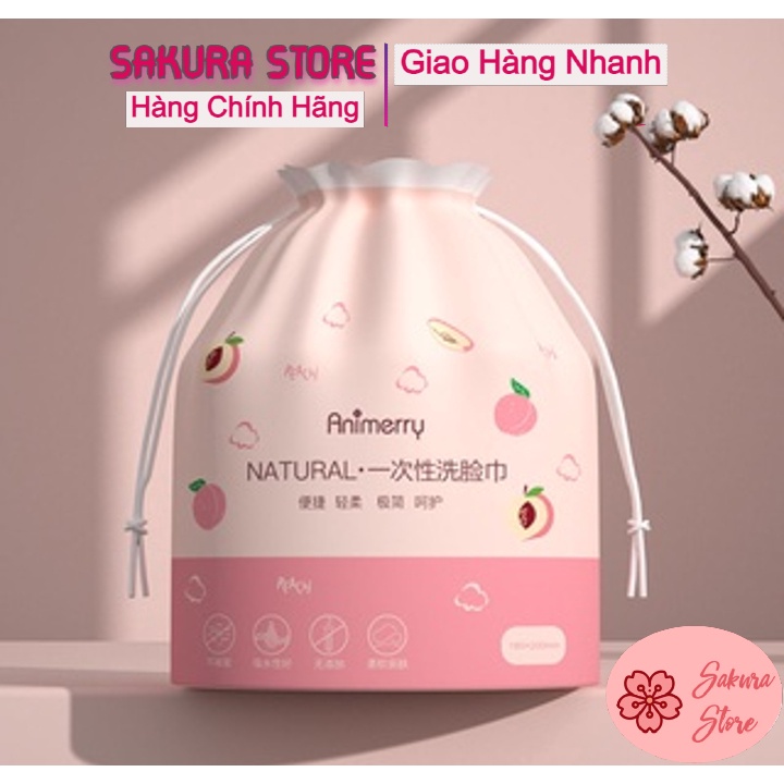 Khăn lau mặt dùng 1 lần túi hồng dạng rút