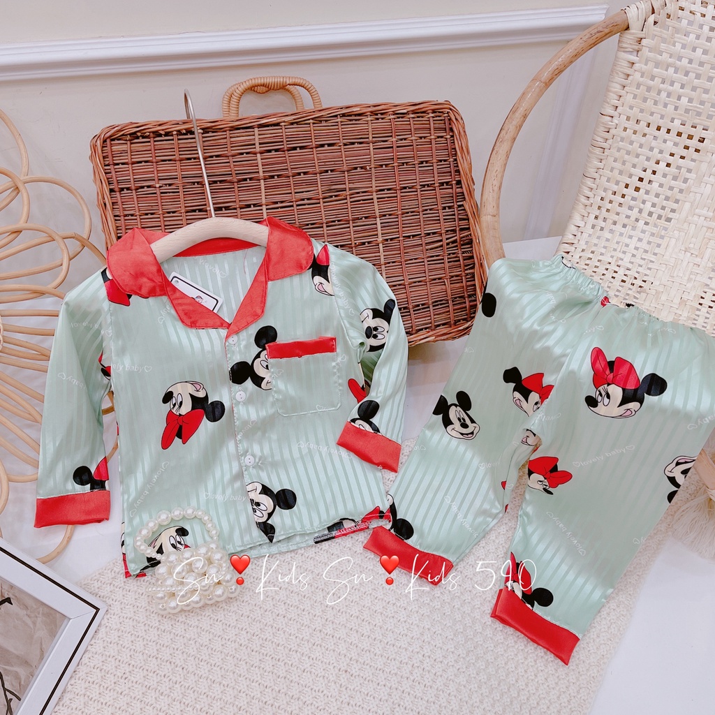 Đồ bộ Pijama dài tay chất gấm họa tiết cực xinh mặc nhà cho bé Namkidshop (V535)