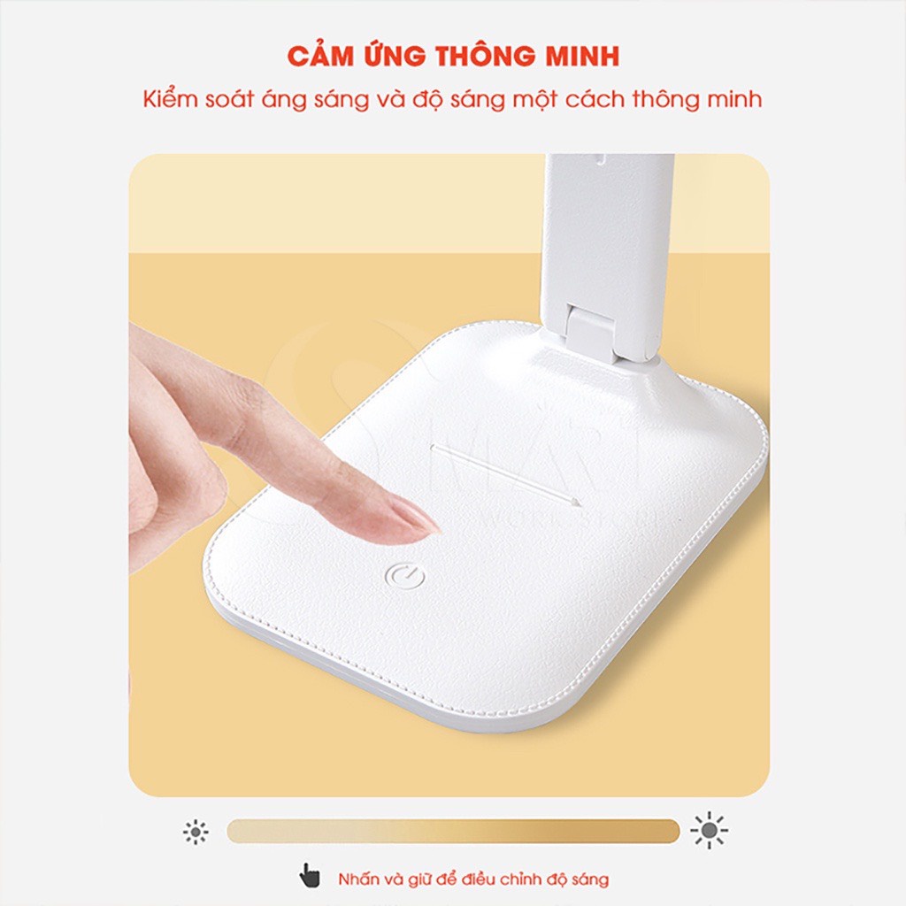 Đèn bàn học đọc sách tích điện TLDL - PYE bảo vệ mắt cảm ứng 3 chế độ ánh sáng biến thiên bảo vệ mắt.