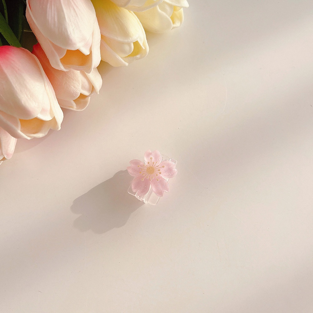 Cod Qipin Korean Flower Transparent Cartoon Take A Bite of Data Cable Cover for Universal Mobile Phone Data Cable Cover Accessories