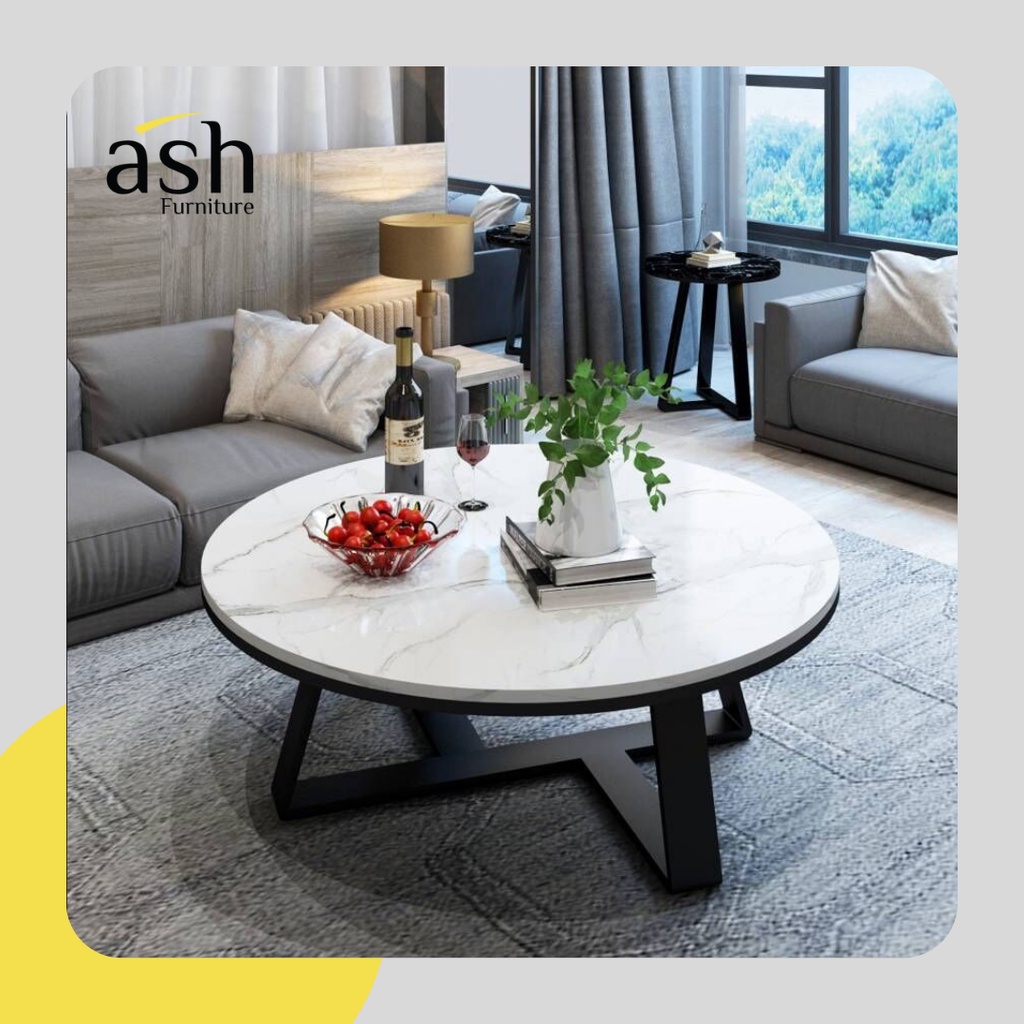 Bàn trà sofa chân sắt cách điệu mặt đá Maya cao cấp cho phòng khách