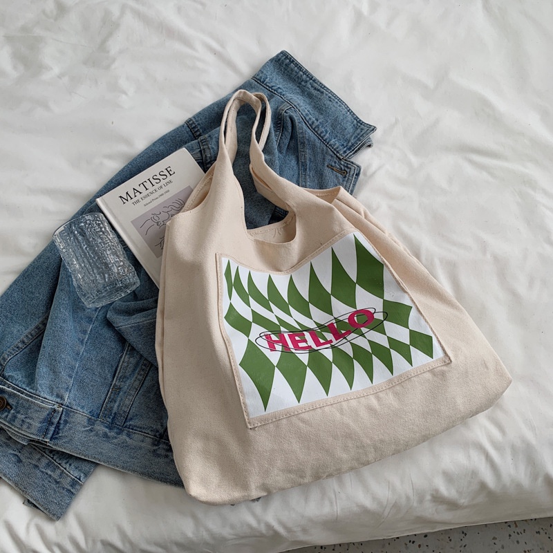 Túi xách canvas sức chứa lớn mẫu mới thời trang mùa thu năm 2021