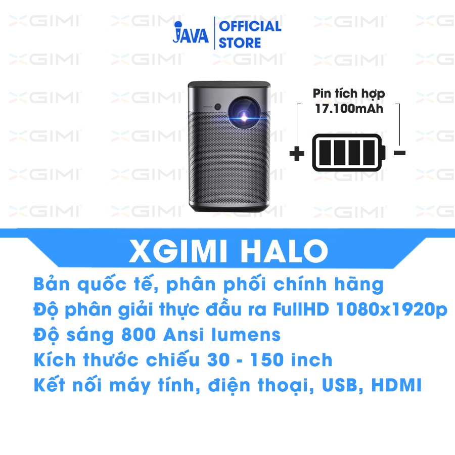 Máy chiếu mini Xgimi Halo Fullhd 1080p - hỗ trợ 4K HDR,công nghệ DLP, 3D độ sáng cao 800 Ansi lumens