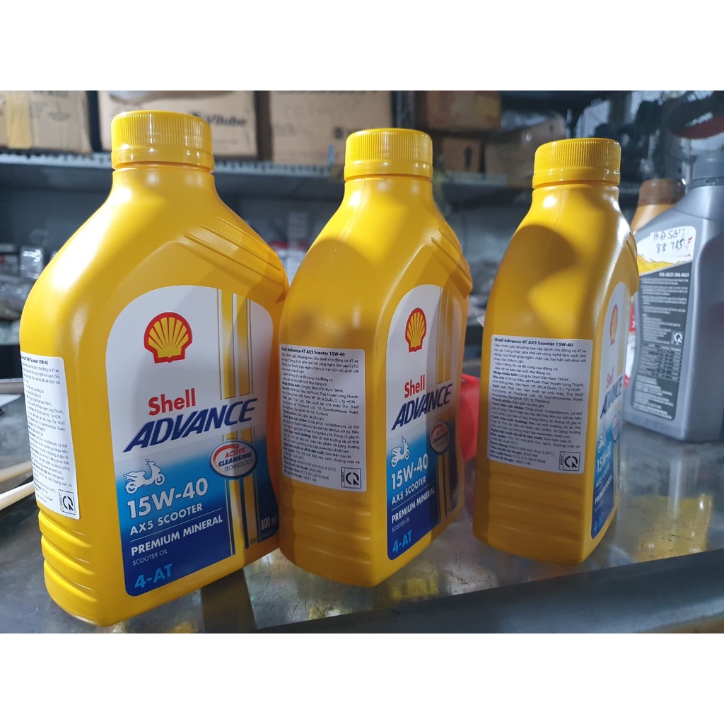 Nhớt Gốc Khoáng Shell Advance 15W-40 Cho Xe Tay Ga Chính Hãng