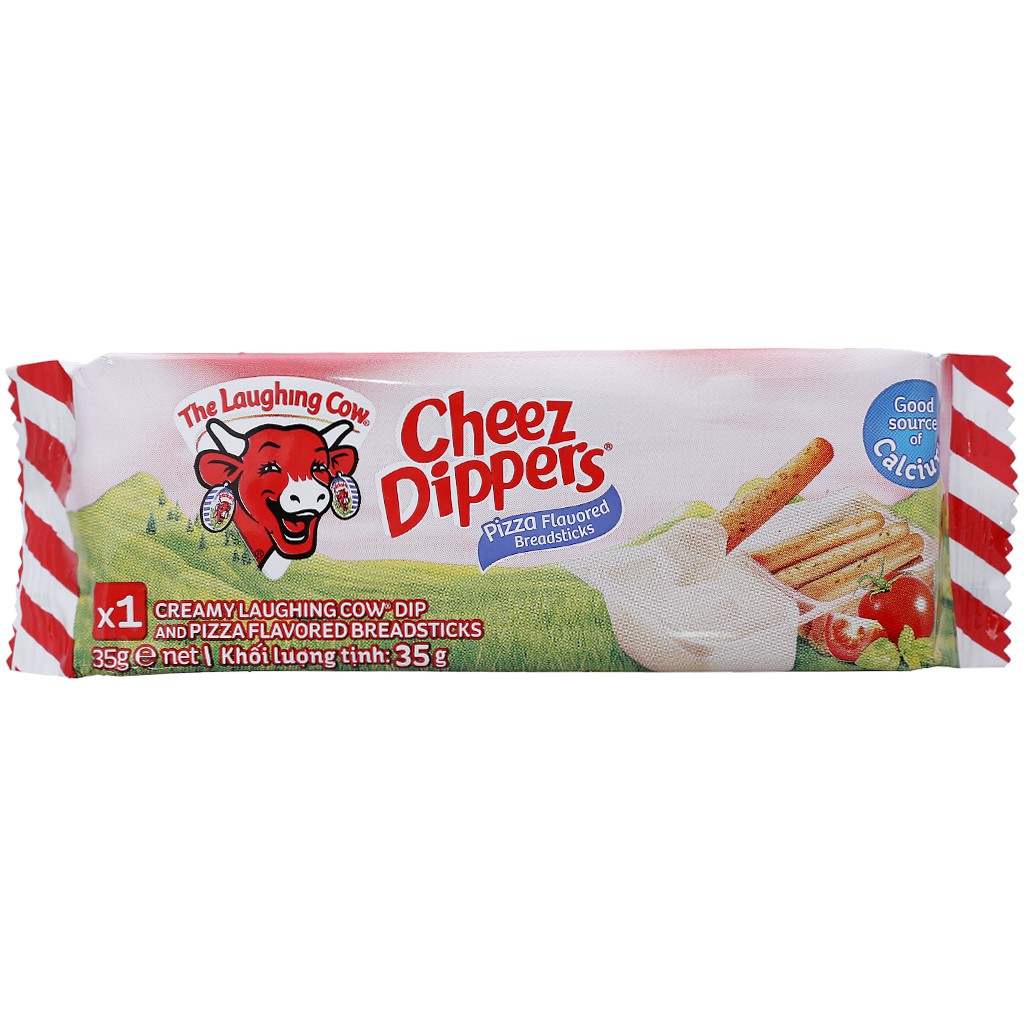 Phô mai chấm bánh vị pizza Con Bò Cười Cheez Dippers gói 35g