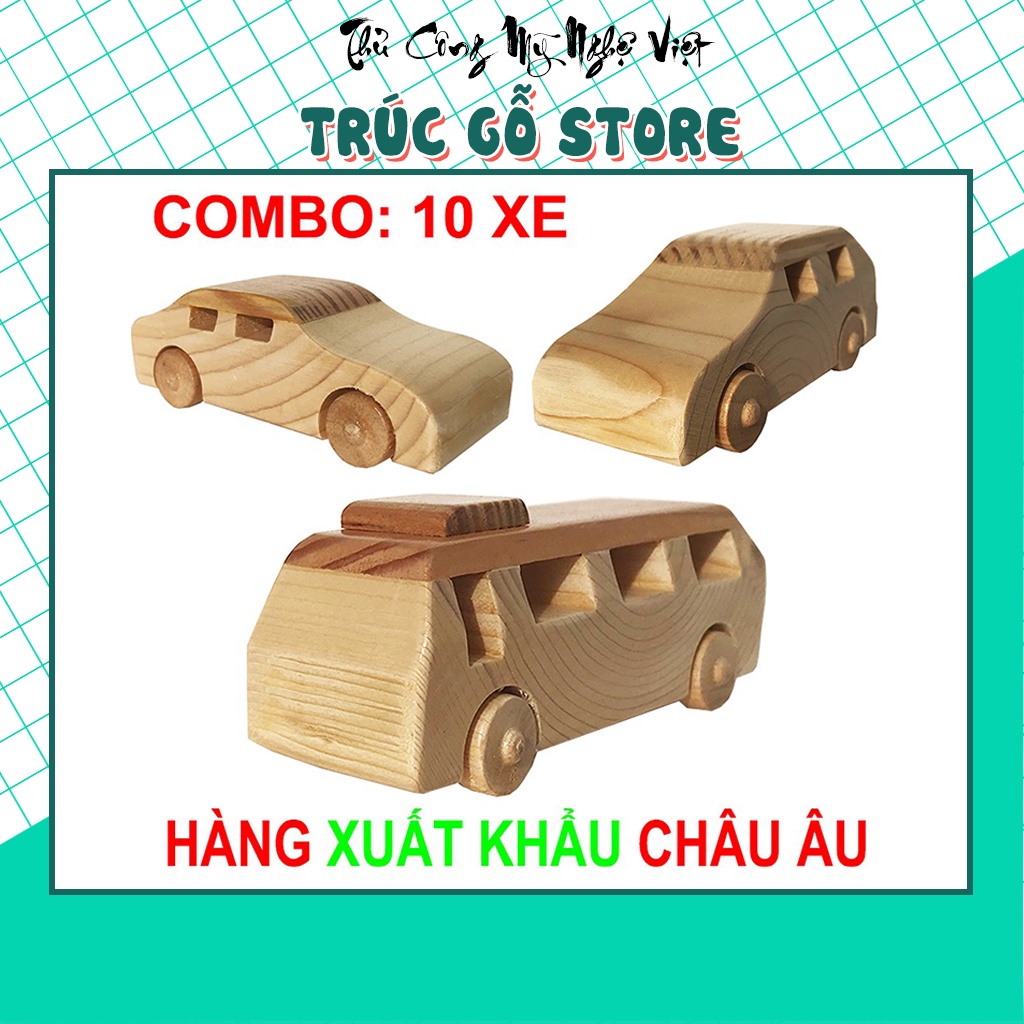 10 xe đồ chơi trẻ em bằng gỗ dành cho bé trai từ 3 - 7 tuổi - đạt tiêu chuẩn xuất khẩu Châu Âu