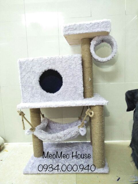 [FREESHIP NỘI THÀNH TPHCM] TRỤ CÀO MÓNG NHÀ CÂY CHO MÈO CÓ VÕNG NẰM MÃ A0100 (NHIỀU MÀU SẮC LỰA CHỌN)