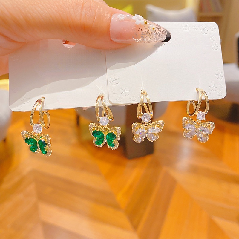 Bông Tai Hình Bướm Đính Đá Zircon Siêu Nhẹ Ngọt Ngào Thời Trang Cao Cấp Thời Trang Siêu Cổ Tích Phải Có Thể Ngọt Ngào