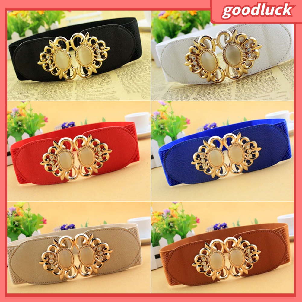 Thắt Lưng Co Giãn Đính Đá Opal Giả Thời Trang Cho Nữ