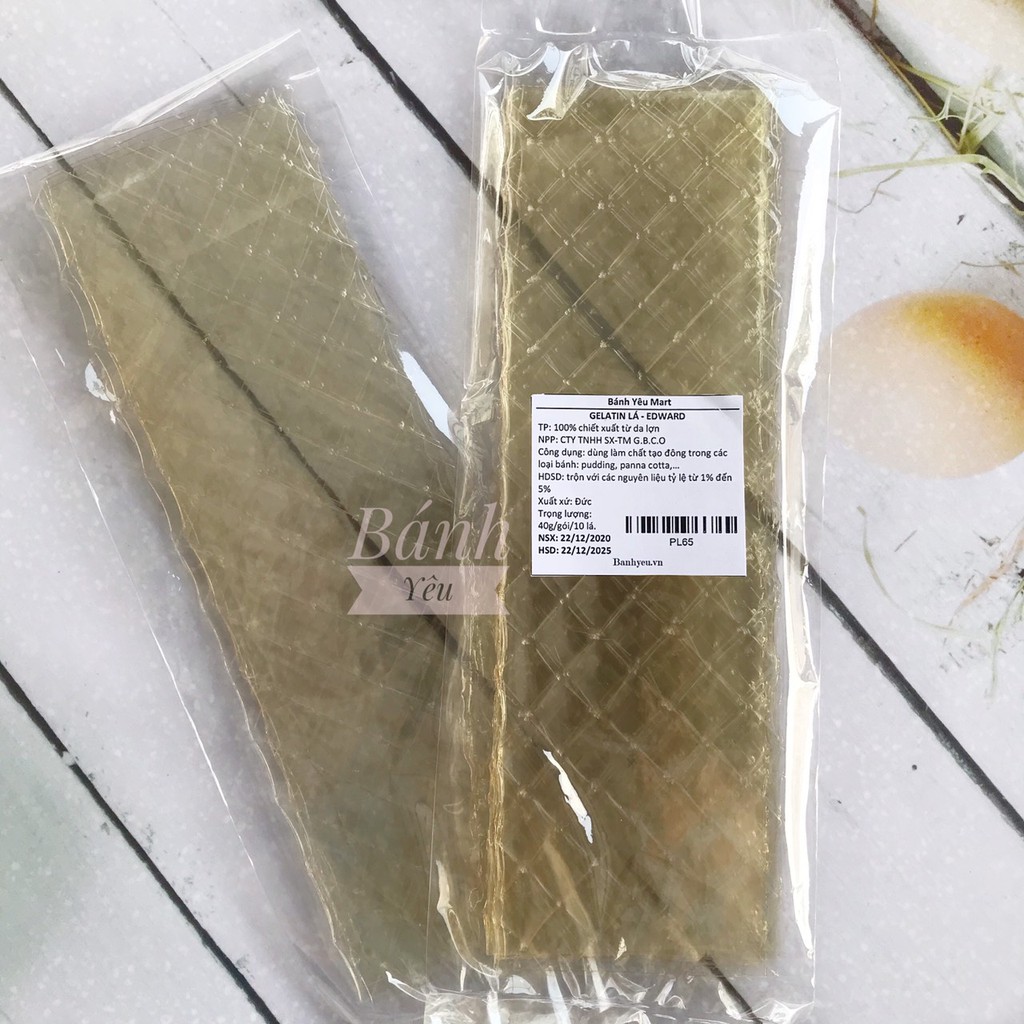 (Hộp Nguyên 1kg) Gelatine Lá Xuất Xứ Đức Ewald-Gelatin Dạng Lá - PL65A