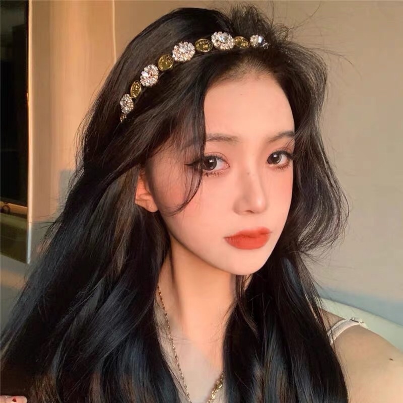 Bờm cài tóc nữ hình Đồng Hồ phối hoa đá sang đẹp