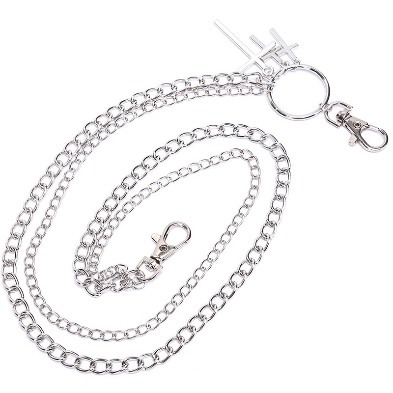 Dây xích móc khóa dài 2 lớp gắn quần jean nam/nữ