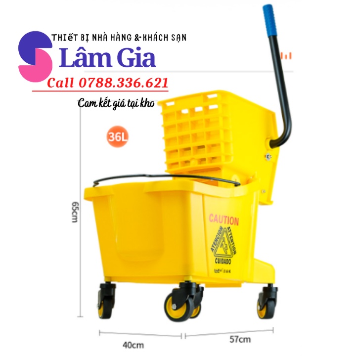 Xe vắt nước lau nhà 36L- xe vắt móp lau sàn nhà - xe lau nhà công nghiệp 36L