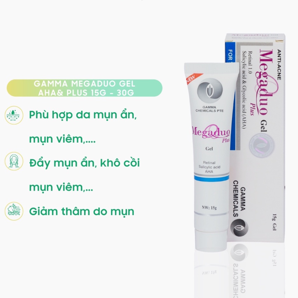 Gel ngừa mụn Gamma Megaduo Gel Plus giảm mụn dưỡng da mờ sẹo ngừa thâm nám  - Glowy Cosmetics