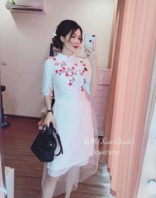 SET ÁO DÀI CÁCH TÂN HOT 2020⚡⚡⚡RỘN RÀNG DIỆN TÊT-CHẤT TAPTA KẾT HOA MỀM MỊN CHUẨN HÌNH (KÈM ẢNH THẬT) | BigBuy360 - bigbuy360.vn