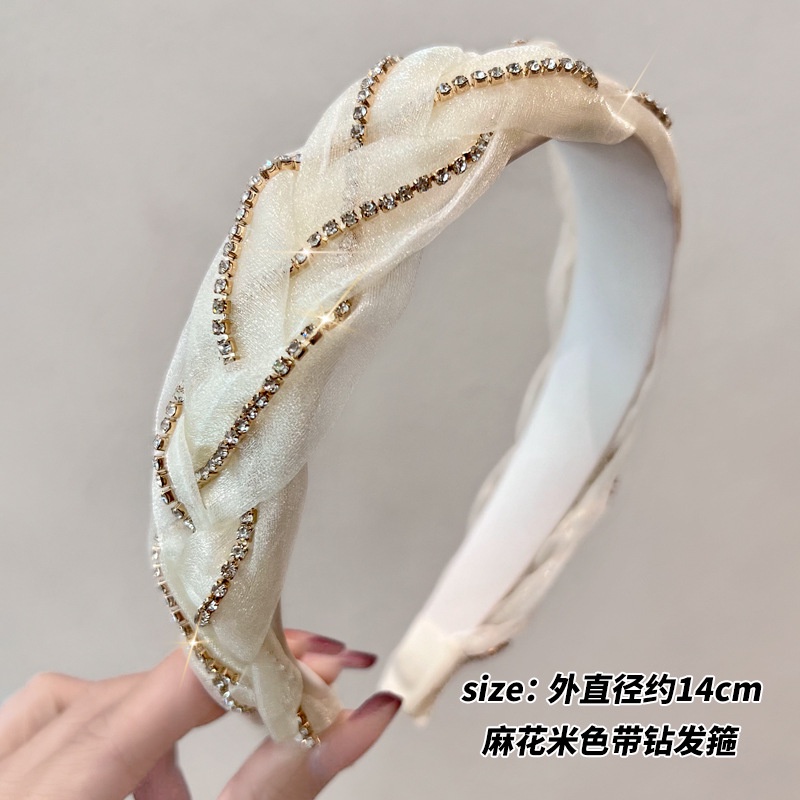 Băng Đô Vải Lưới Thắt Bím Bản Rộng Thời Trang Cho Nữ