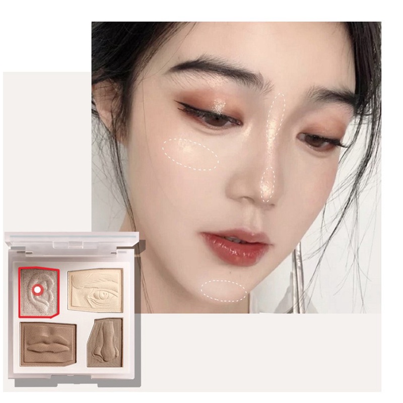 1 Bảng Phấn Bắt Sáng/Tạo Khối 4 Màu Lì Minshzee