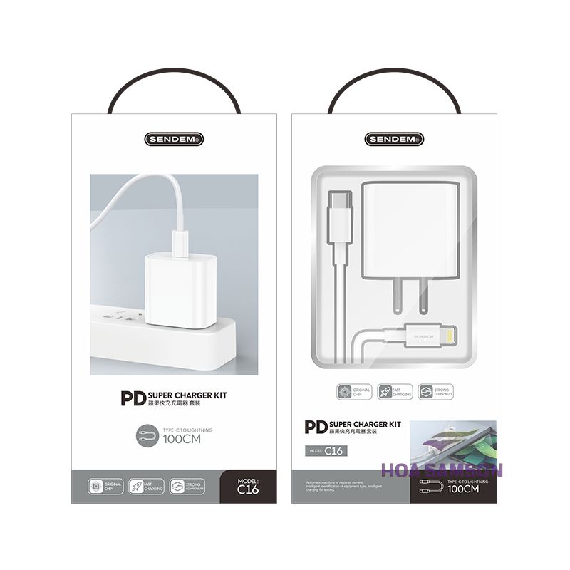 Bộ sạc nhanh Sendem C16 PD12W  Dành Cho IP11,IP11 Pro,11Pro Max,tablet táo,laptop táo