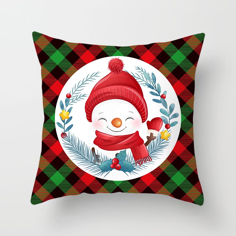 Christmas pattern pillow case family sofa pillow case bedroom cushion cover home decoration (45cmx45cm