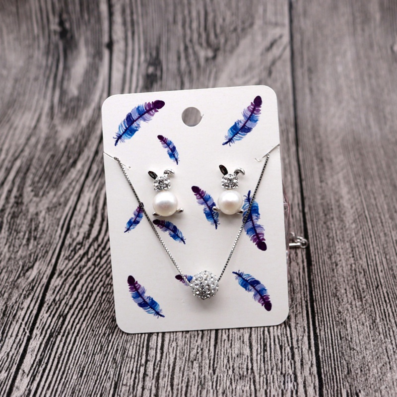 Set 100 Thẻ Giấy Trưng Bày Trang Sức Bông Tai Vòng cổ Giá Đỡ