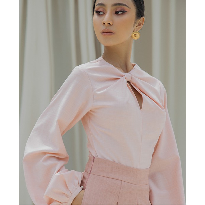Áo tay dài xoắn ngực Basic Lena Top