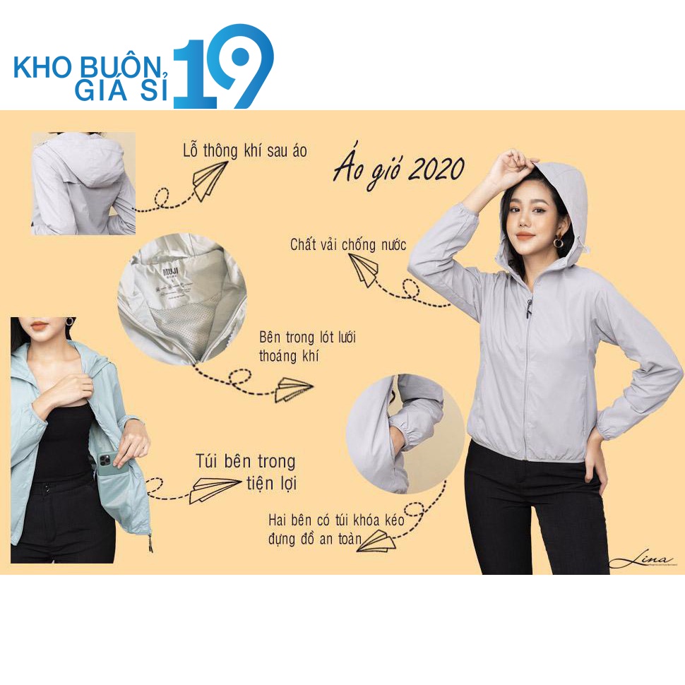 Áo khoác gió nữ đẹp chống nước cao cấp Hovar