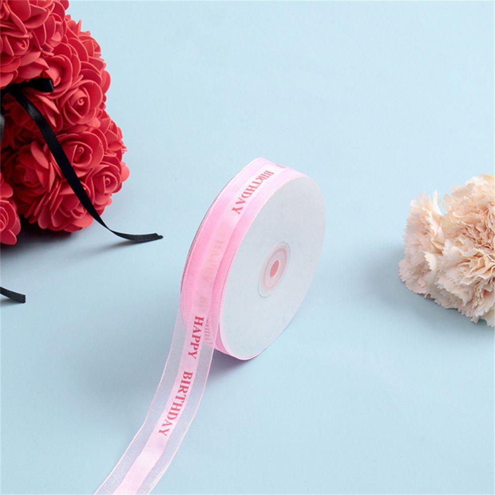 Cuộn Dây Ruy Băng Satin In Hoa Trang Trí Sinh Nhật