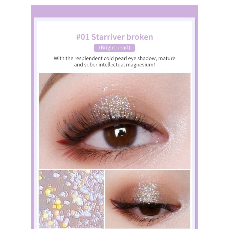 Kim sa bôi mắt ANNIES Maffick dạng lỏng màu đơn sắc kim cương vỡ ngọc trai lấp lánh