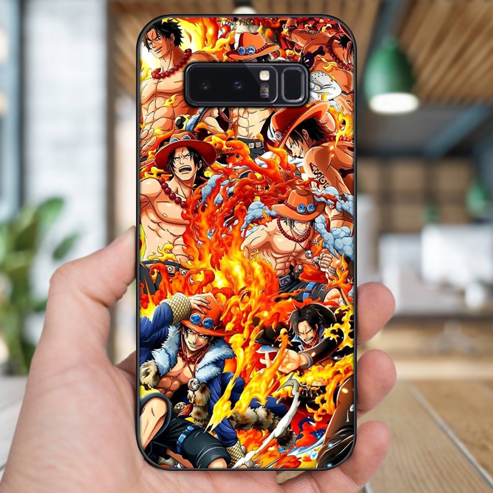 Ốp lưng Samsung Note 8 viền đen in hình Ace One Piece