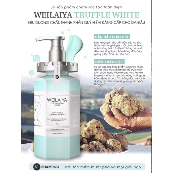 BỘ DẦU GỘI PHỤC HỒI ĐA TẦNG NẤM TRUFFLE WEILAIYA BỘ GỘI XẢ CAO CẤP WEILAIYA