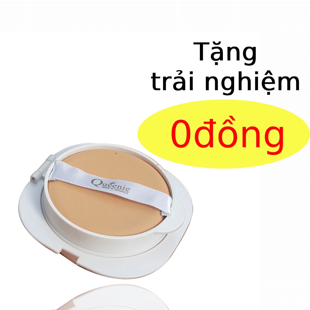 Mini phấn nước trang điểm trắng da Queenie chống nắng trải nghiệm 15g