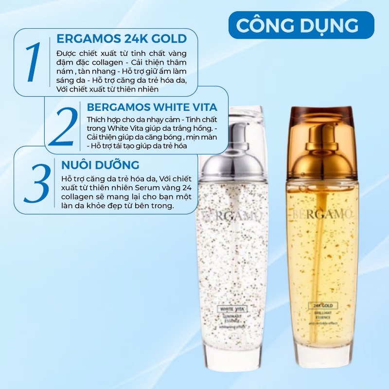 Serum Vàng 24k Dưỡng Trắng Da Dưỡng Ẩm Begamo Hàn Quốc Tinh Chất 24k Giúp Căng Bóng Da Chống Lão Hóa Mờ Thâm Nám 110ml