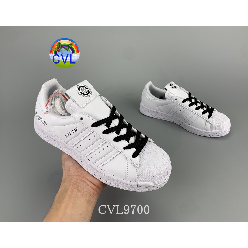 Adidas Superstars Adi Clover Fw2293 Korean Fashion Men's And Women's Sports Shoes Cthulhu Letter Pattern